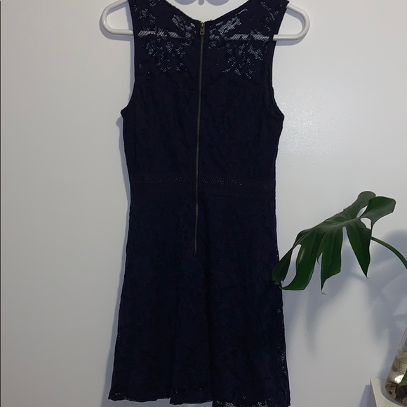 Navy blue lace peekaboo F&F dress - Picture 2 of 5